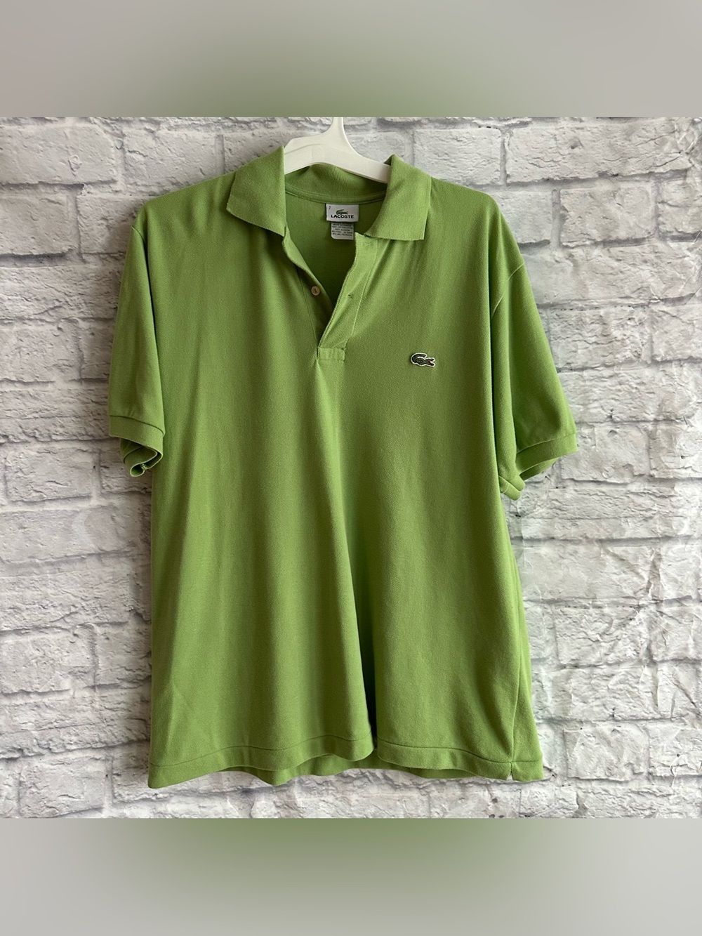 PREOWNED LACOSTE MENS GREEN SHORT SLEEVE POLO SHIRT SIZE XL 7